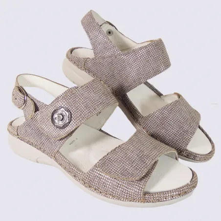 Waldlaufer Beige Spotted Leather Women's Comfort Sandals | Igert Shoe & Leather Goods