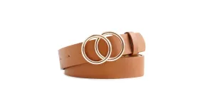 Women's Double Buckle Belt Anastasie Caramel